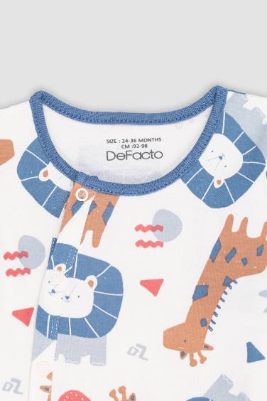 Baby Boy Newborn Safari Printed Jumpsuit