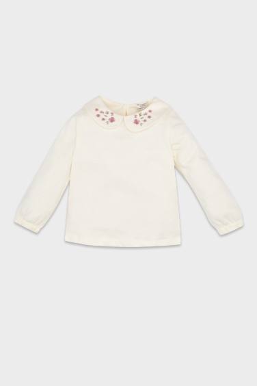 Baby Girl Baby Collar Long Sleeve T-Shirt Dress 2 Piece Set