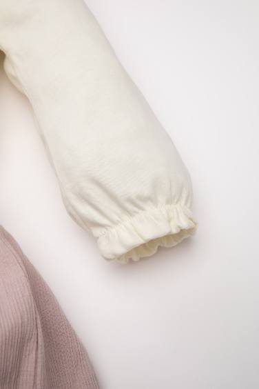 Baby Girl Baby Collar Long Sleeve T-Shirt Dress 2 Piece Set