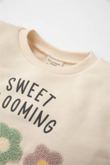 Baby Girl Crew Neck Printed Sweatshirt
