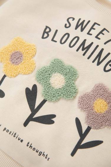 Baby Girl Crew Neck Printed Sweatshirt