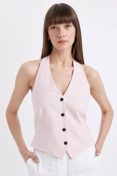 Halter Neck Blazer Vest