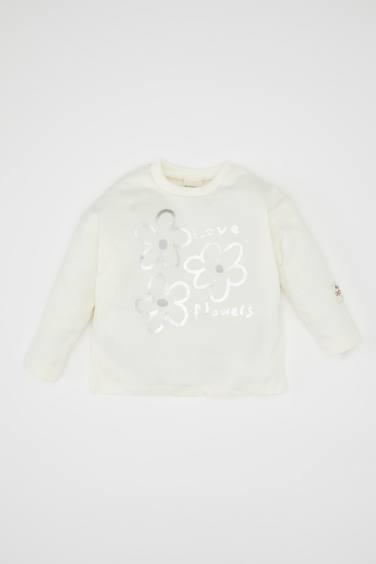 Baby Girl Crew Neck Floral T-Shirt