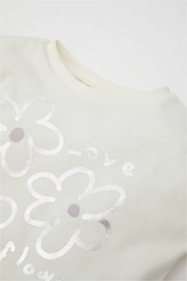 Baby Girl Crew Neck Floral T-Shirt