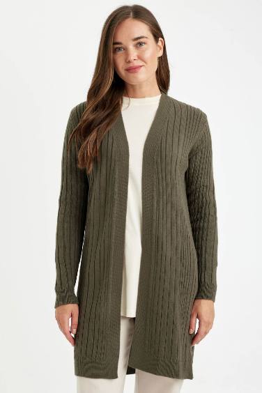 Regular Fit Knitted Tunic Cardigan