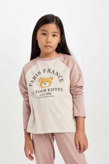 Girl Printed Long Sleeve 2 Piece Pajama Set