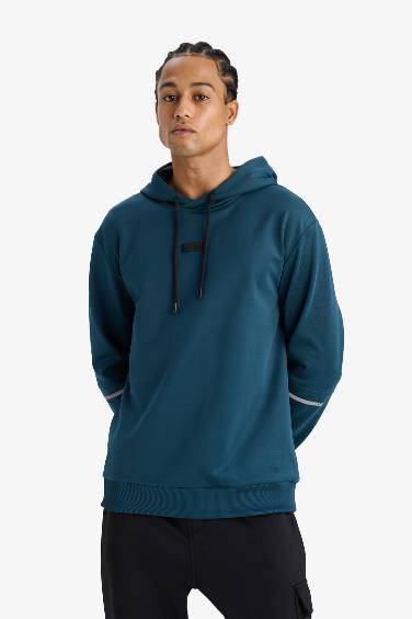 DeFactoFit Standart Fit Kapüşonlu Sporcu Sweatshirt