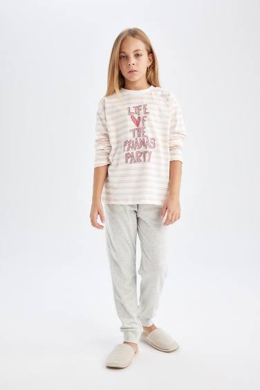 Girl Printed Long Sleeve 2 Piece Pajama Set