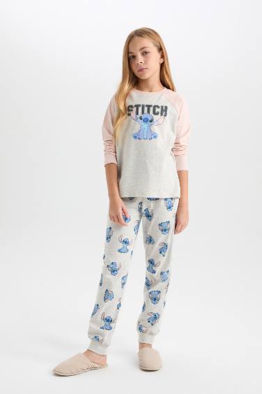 Girl Disney Lilo & Stitch Regular Fit Long 2 Piece Pajama Set