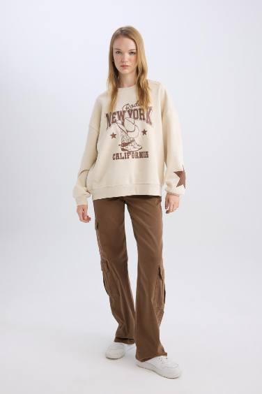 Straight Fit Normal Waist Gabardine Cargo Pants