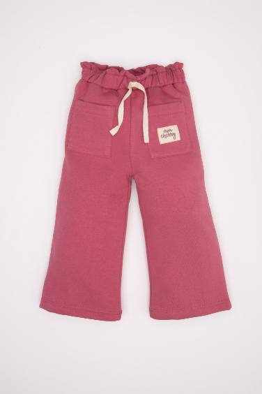 Baby Girl Woven Label Pocket Sweatpants