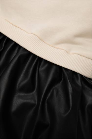 Robe en Tricot Fleur Col Polo à manches longues Coupe régulière