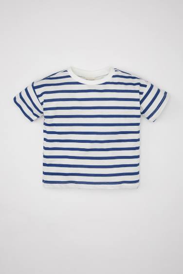 Baby Girl Standard Fit Striped Short Sleeve T-Shirt