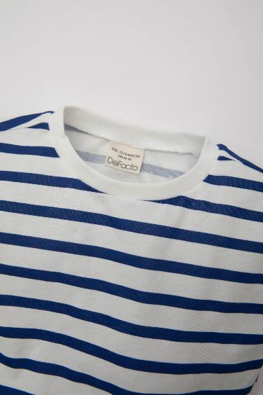 Baby Girl Standard Fit Striped Short Sleeve T-Shirt