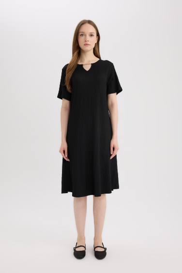 қалыпты пішім велосипед мойыны қысқа жеңді Қысқа жеңді трикотаж көйлек