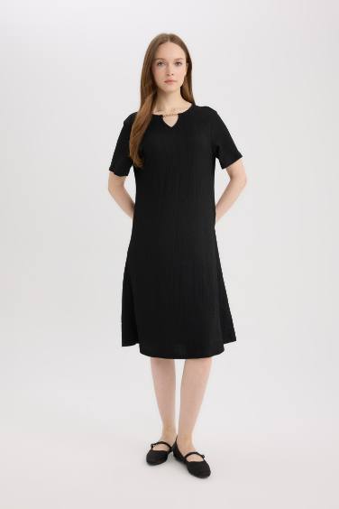 қалыпты пішім велосипед мойыны қысқа жеңді Қысқа жеңді трикотаж көйлек