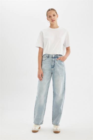 Baggy Fıt Yüksek Bel Uzun Jean Pantolon