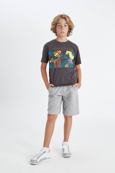 Boy Printed Short Sleeve T-Shirt Shorts 2 Piece Set