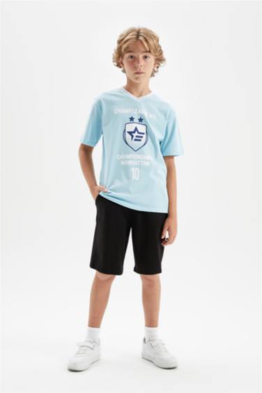 Ensemble De T-Shirt à Manches Courtes Imprimé et Short pour Garçon