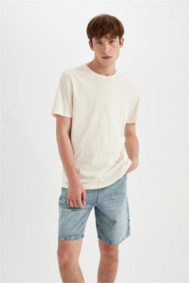 Straight Fit Denim Bermuda Shorts