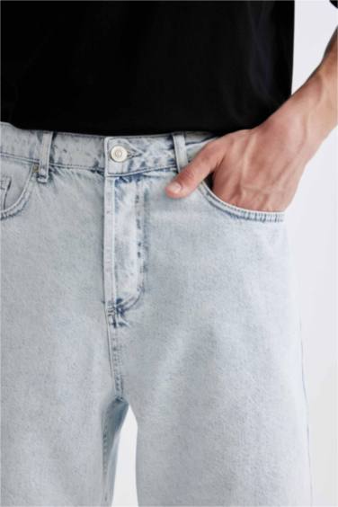 Straight Fit Denim Bermuda