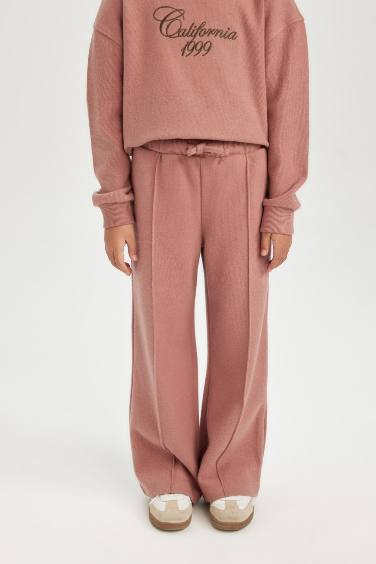 Kız Çocuk Wide Leg Geniş Bol Paça Beli Lastikli Eşofman Altı