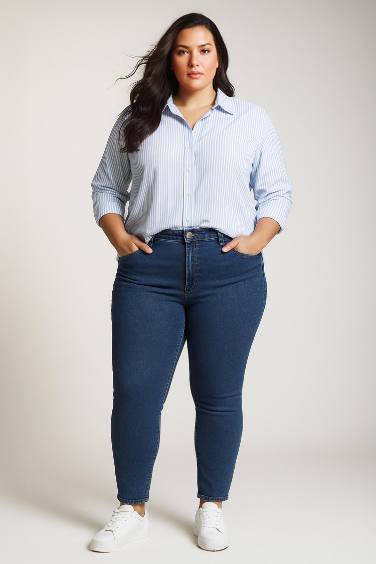 Chemise oversize en Oxford rayée à manches longues