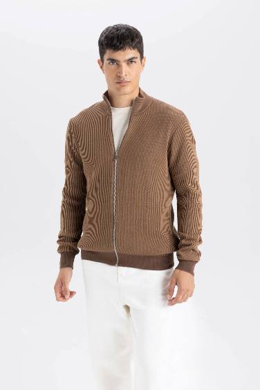 Standard Fit Turtleneck Knitwear Cardigan