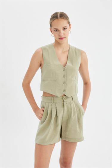 Regular Fit V-Neck Modal Blazer Vest