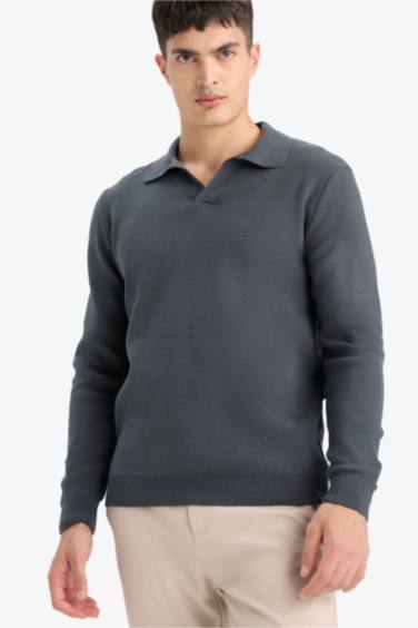 Standard Fit Polo Collar Knitwear Pullover