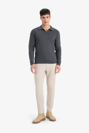 Standard Fit Polo Collar Knitwear Pullover