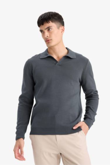 Standard Fit Polo Collar Knitwear Pullover