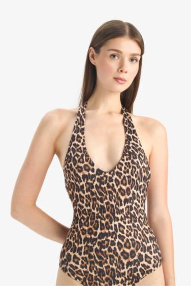 Fall in Love Regular Fit Animal Patterned Swimsuit