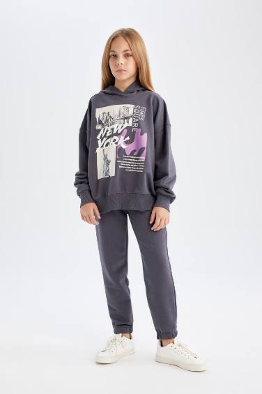 Girl Printed Sweatshirt Sweatpants 2 Piece