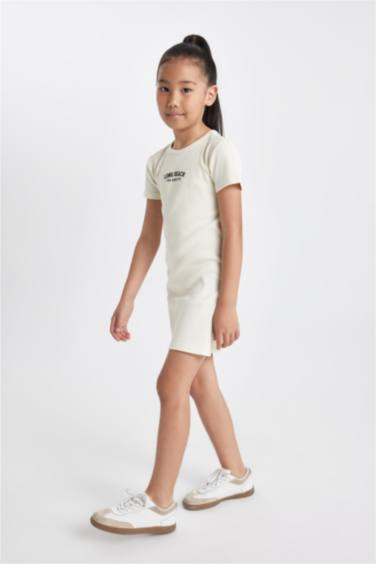 Платье с принтом с коротким рукавом для девочек