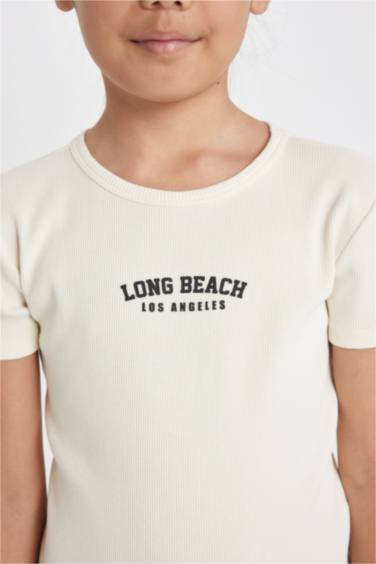 Платье с принтом с коротким рукавом для девочек