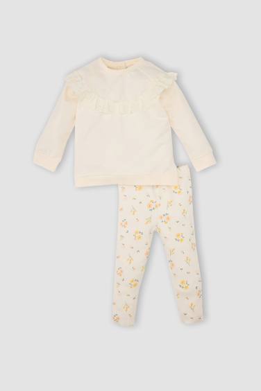 Girl Sweatshirt Floral Pants 2 Piece Set