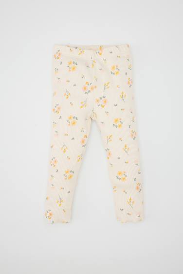 طقم بيبي بناتي سويت شيرت فلورال قصة عادية وبنطلون - قطعتين