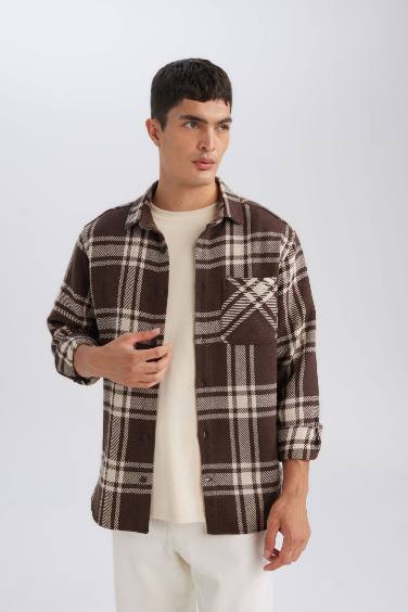 Regular Fit Kareli Oduncu Flanel Uzun Kollu Gömlek