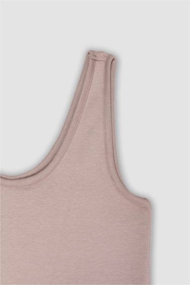 Slim Fit Basic Ribana Crew Neck Tank Top