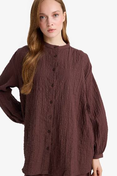 Relax Fit Crew Neck Long Sleeve Tunic