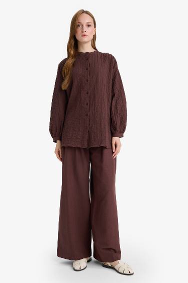 Relax Fit Crew Neck Long Sleeve Tunic