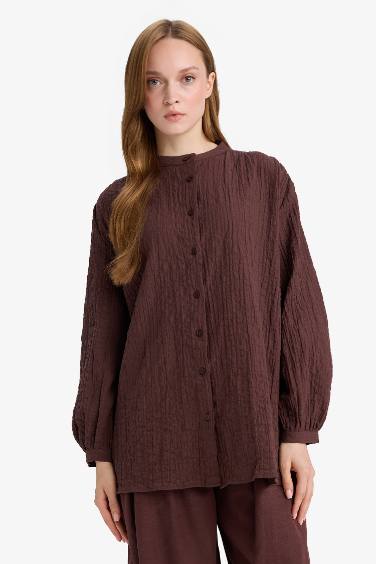 Relax Fit Crew Neck Long Sleeve Tunic