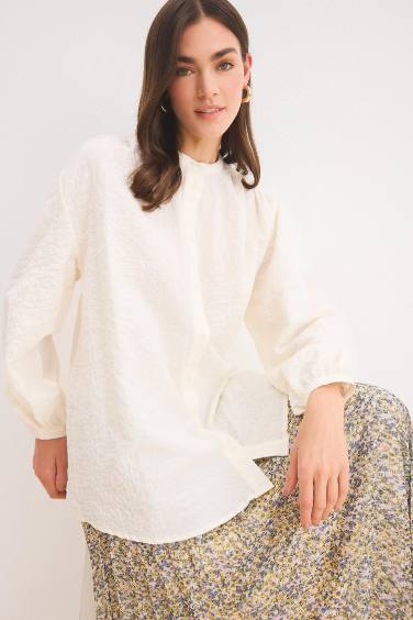 Relax Fit Wowen Fabrics Long Sleeve Tunic