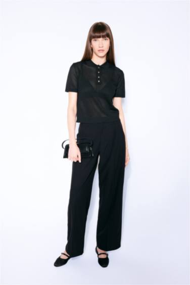 қалыпты пішім поло жаға Пулловер