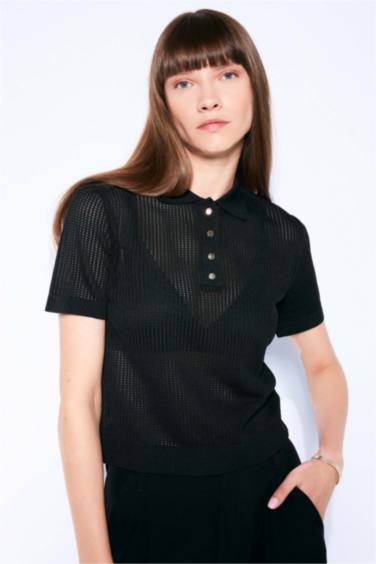 қалыпты пішім поло жаға Пулловер