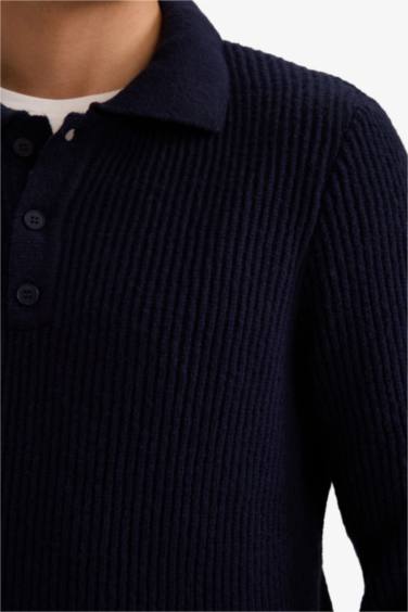 Pull en tricot à col polo Coupe standard