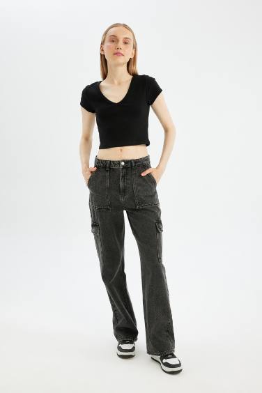 تيشيرت نص كم مضلع سليم فيت