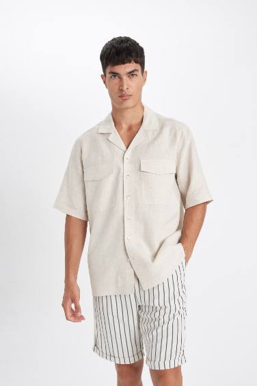 شورت برمودا من مزيج الكتان