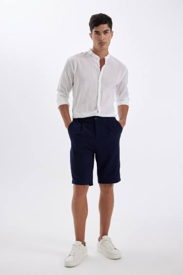 Crinkle Bermuda Shorts